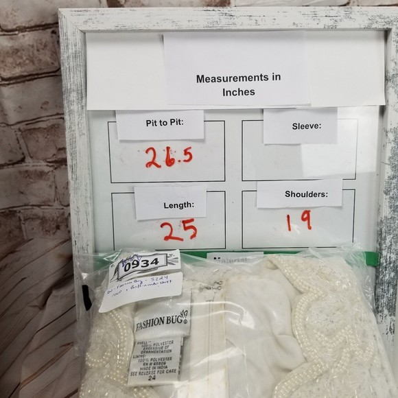 Fashion Bug White Beaded Formal Top Sz 24 (2X/3X) Wedding Party Mother of Bride - Picture 9 of 16